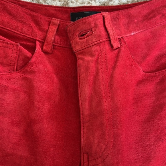 Express Red Suede Pants - Picture 3 of 8